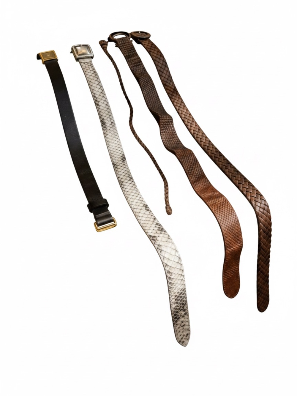 Men's Leather Belts - Brown and Black Braided and Smooth Styles - Picture 17 of 17